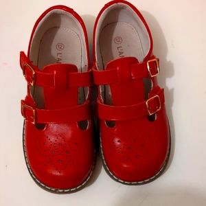 Girls L'Amour Red buckle dress up shoes